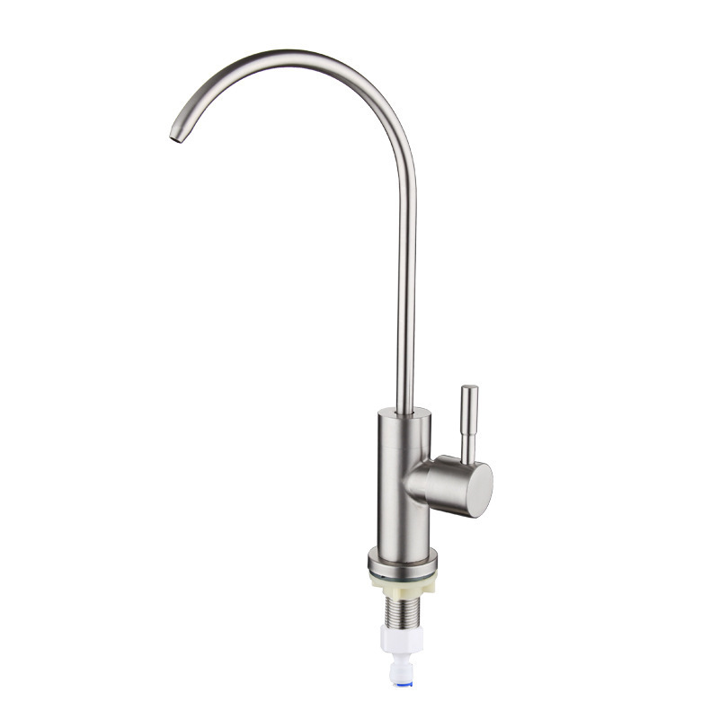 Water Faucet Lead-Free Beverage Faucet Water Filtration System Purifier filter Drinking Water Faucet 1/4-Inch Tube Brushed Steel