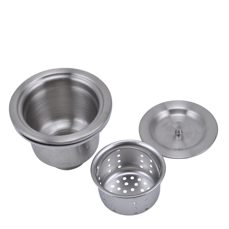 stainless steel Kitchen Sink Strainer with Removal Basket, drainer stopper. round shape stainless steel