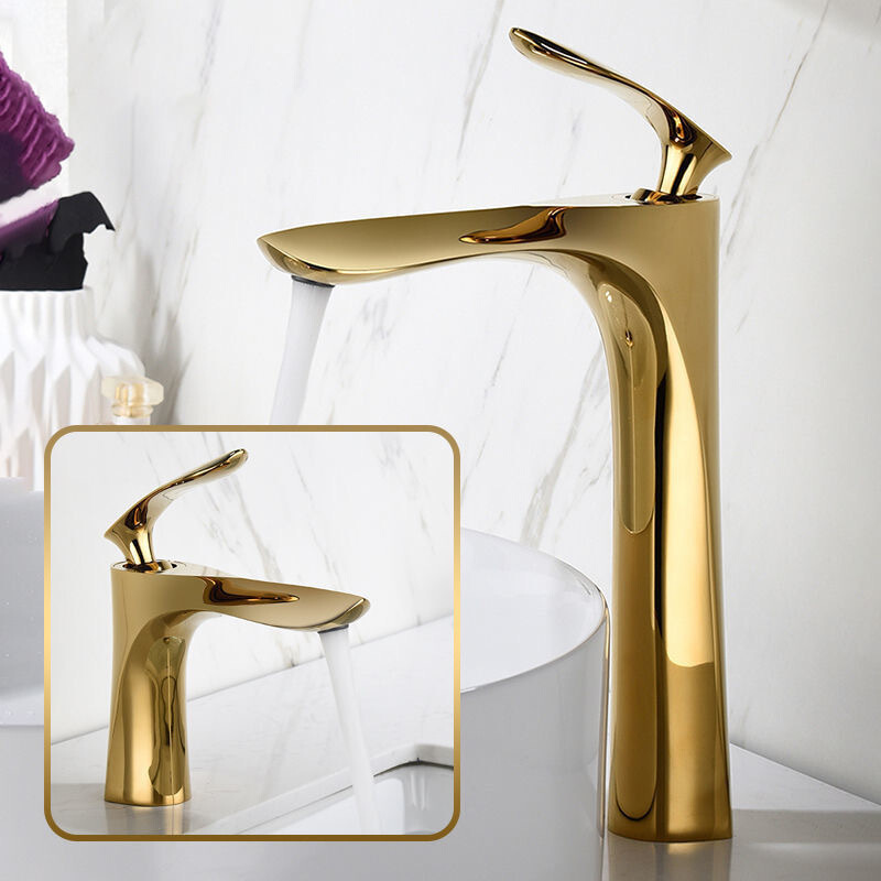 Luxury Chrome Deck Mounted Single Handle Brass Gold Basin Faucets