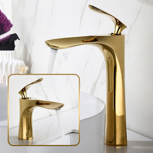 Luxury Chrome Deck Mounted Single Handle Brass Gold Basin Faucets