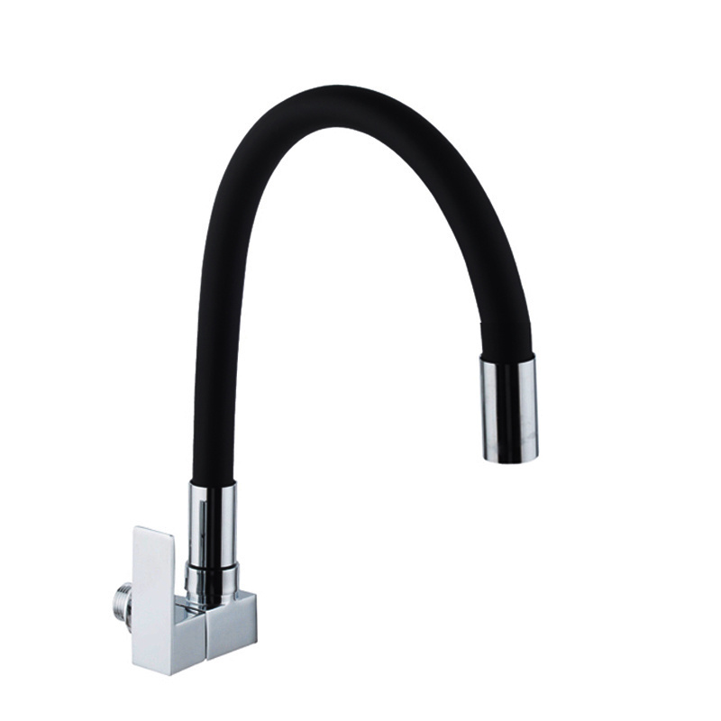 Wall mounting Polished sink faucet kitchen black flexible hose for kitchen faucet