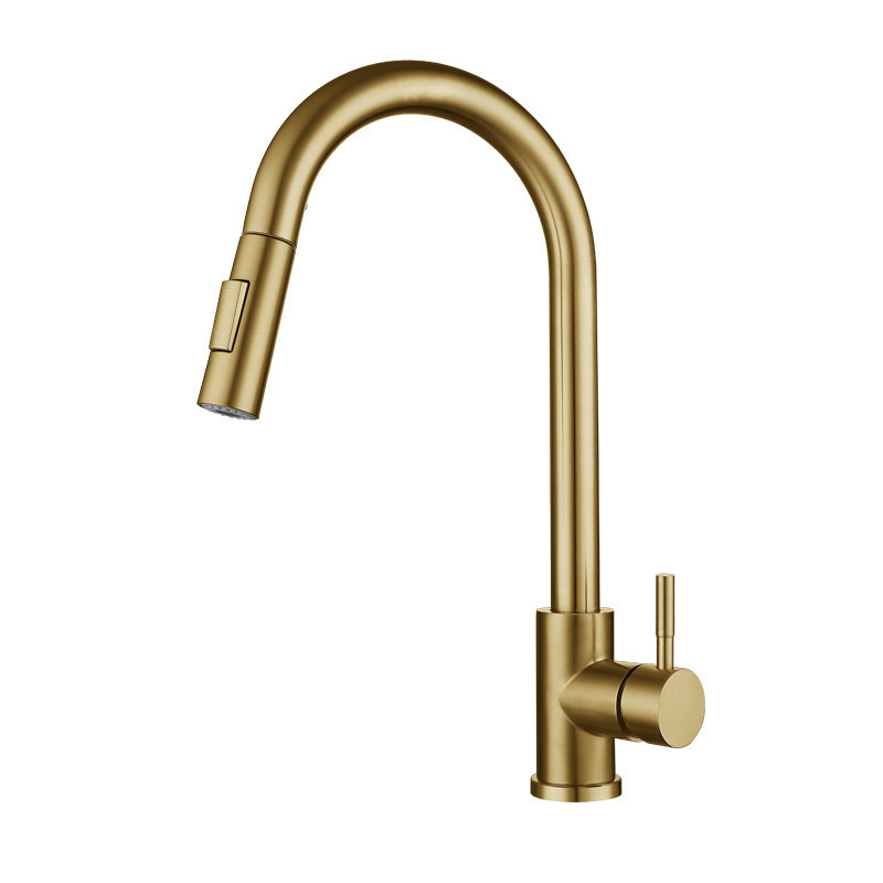 Luxury Kitchen Faucet Golden Pull Out Kitchen Faucet Stainless Steel 304 Kitchen Tap Lead Free Sink Faucet