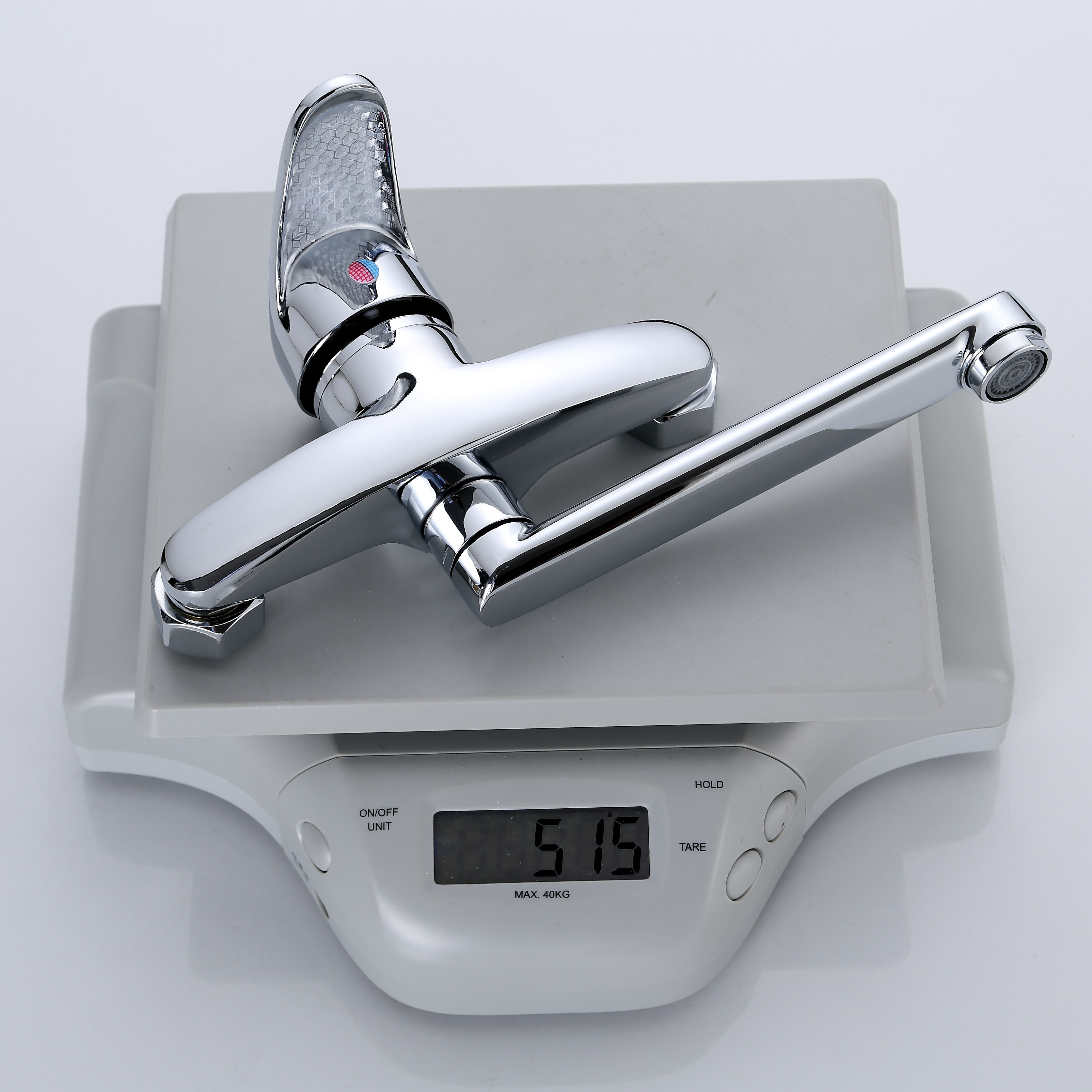 High quality zinc alloy Kitchen wall mount washroom faucet 2 holes 360 rotation cold hot water tap