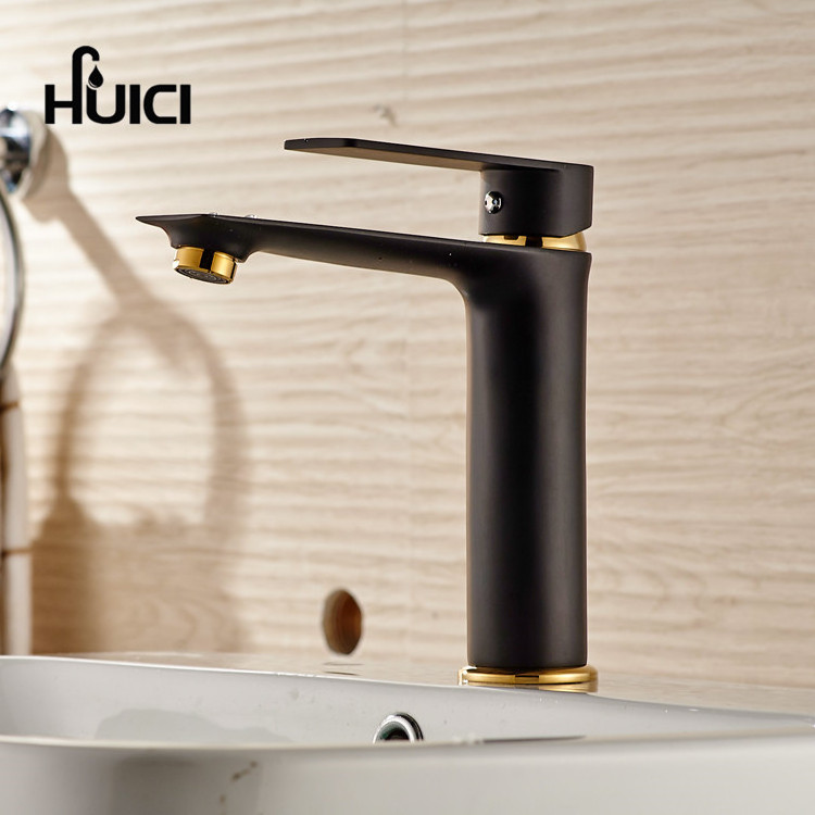 Modern design of black and gold bathroom faucets and brass bathroom faucets