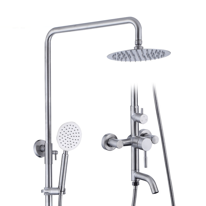 Luxury 3 ways 304SS Shower Sets Bathroom Wall Mounted Stainless Steel Lotus Faucet   stainless steel bathroom shower faucet