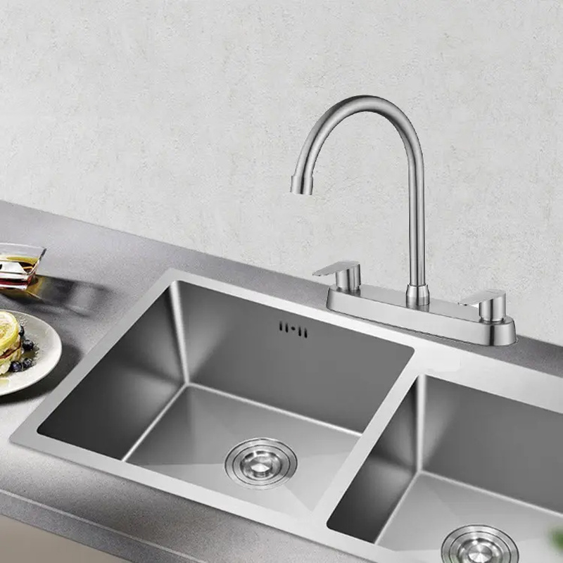 8 Inch Sink Kitchen Faucet And Kitchen Faucet 304  Stainless Steel With 2 Double Handle Grifo De Cocina