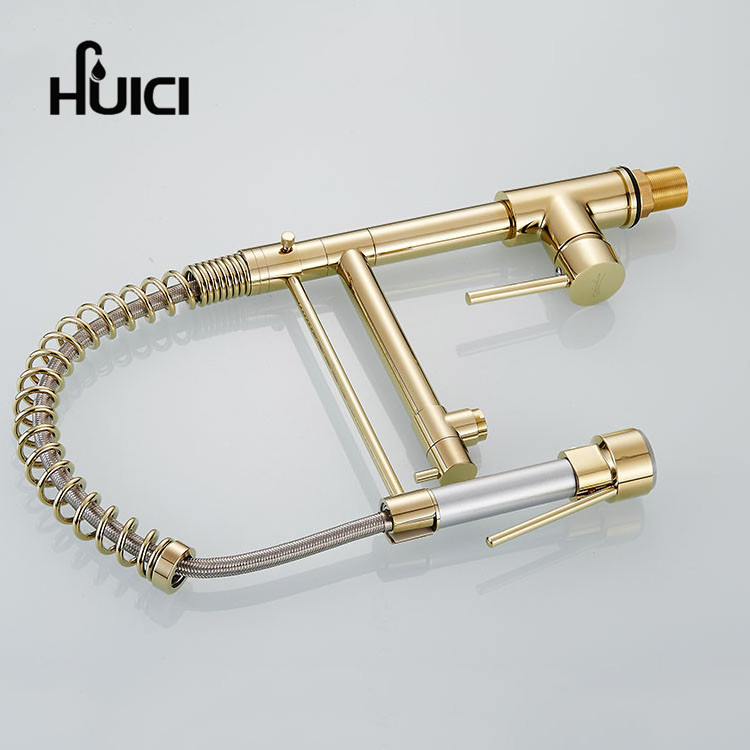 Deck mounted 3 way kitchen faucet gold sink mixer tap pull down kitchen faucet upc 61-9 nsf kitchen faucet