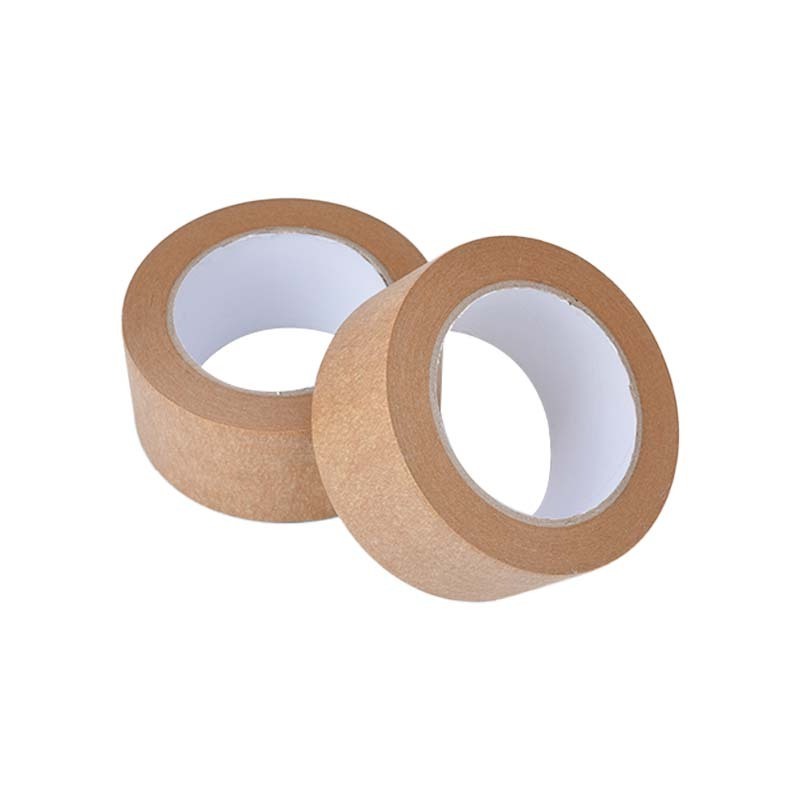 Paper Hot Melt Self Adhesive Packing Custom Craft Sticker 135MIC Brown Writable Kraft Tape