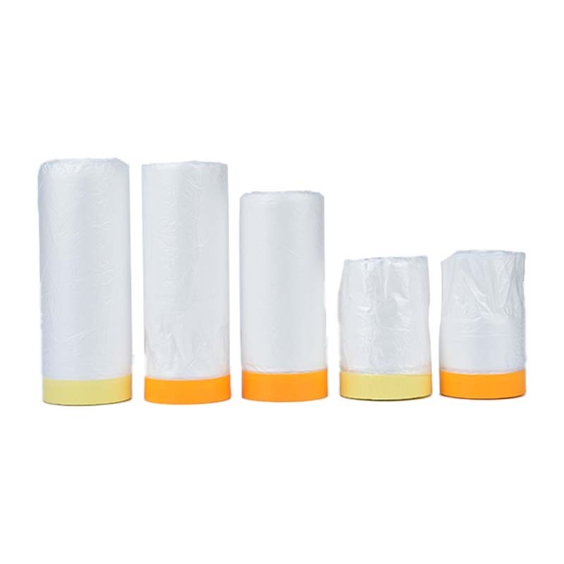 Paper Protective Film 1100Mm Drape Pre-Taped Customized Carpet Adhesive Protect Masking Plastic Tape