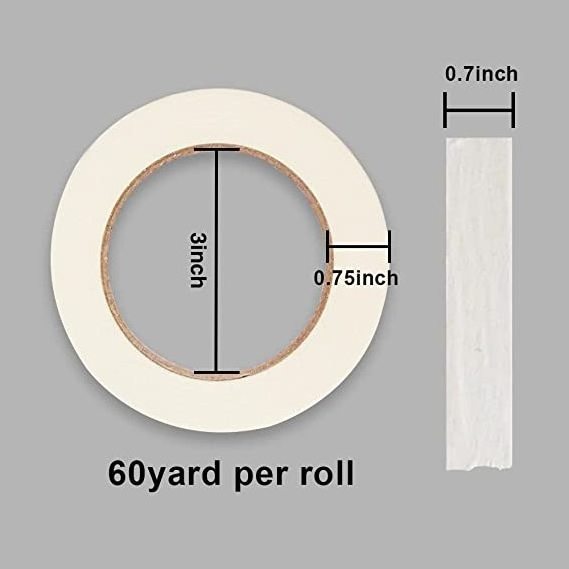 18Mm Painter Paint Wholesale Waterproof White Paper Rubber Adhesive 1 Inch Masking Tape