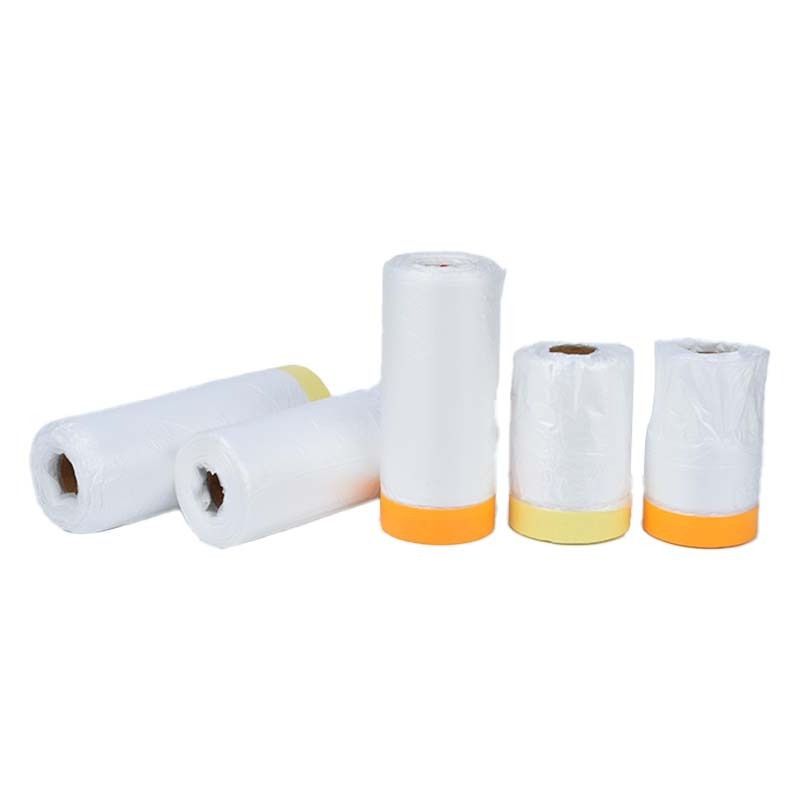 Paper Protective Film 1100Mm Drape Pre-Taped Customized Carpet Adhesive Protect Masking Plastic Tape