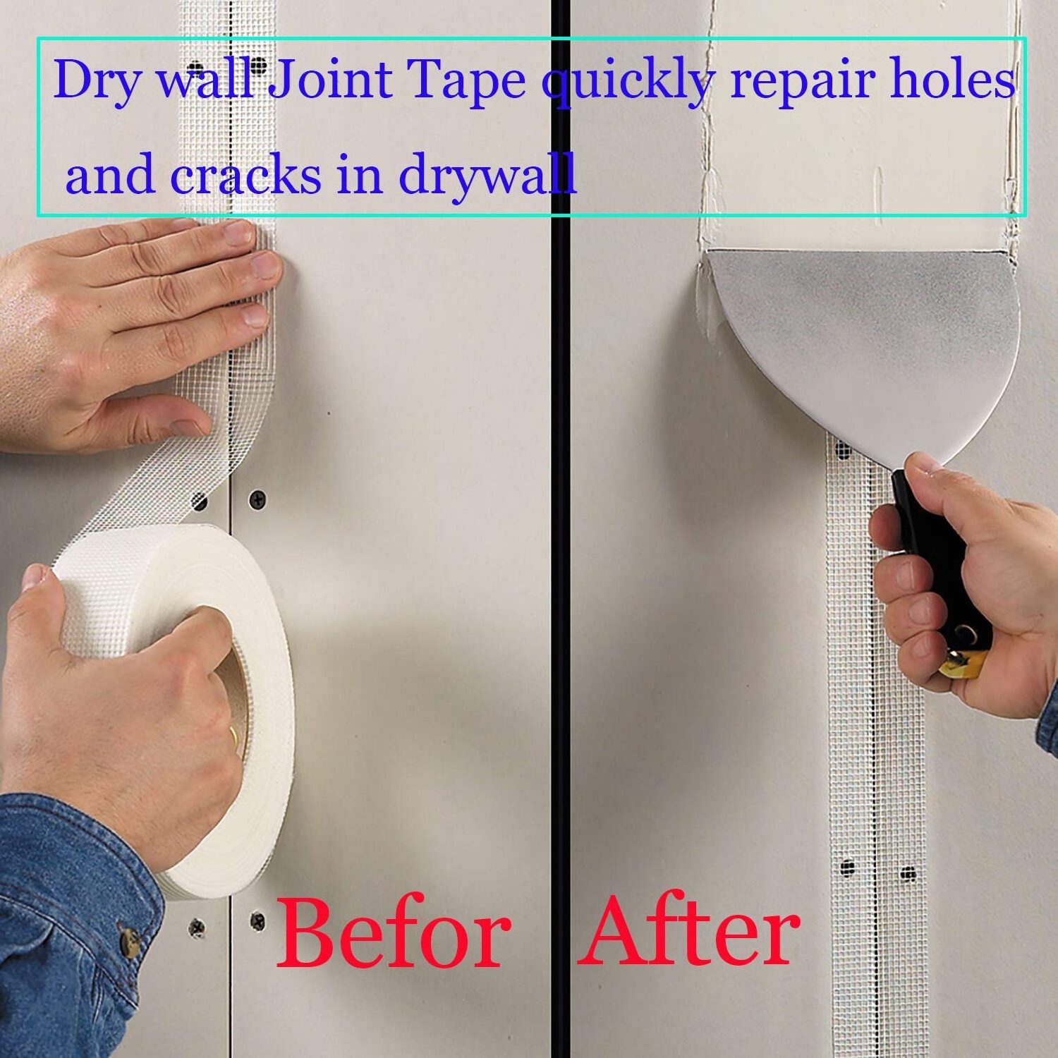 Sticky Mesh 5Cm Drywall Stress Crack Repair 6*6 Hole Fibreglass Adhesive Fiberglass Dry Wall Tape