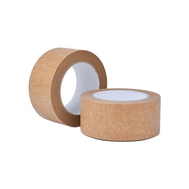 Paper Hot Melt Self Adhesive Packing Custom Craft Sticker 135MIC Brown Writable Kraft Tape