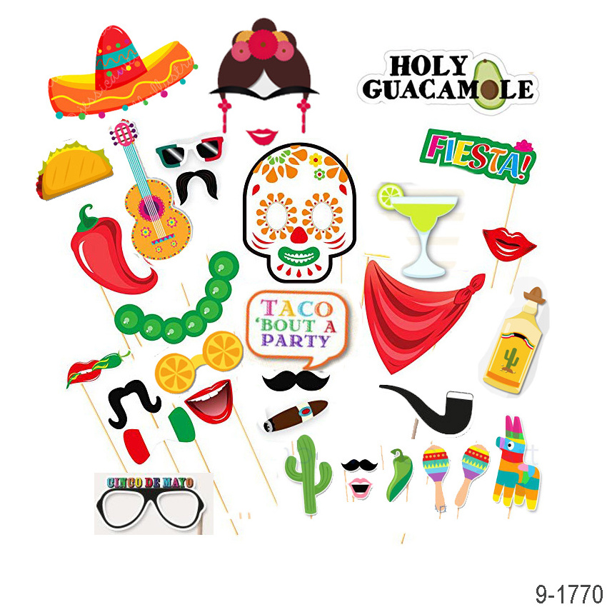 Mexican Decoration Photo Booth Frame for Carnival Fiesta Party Supplies