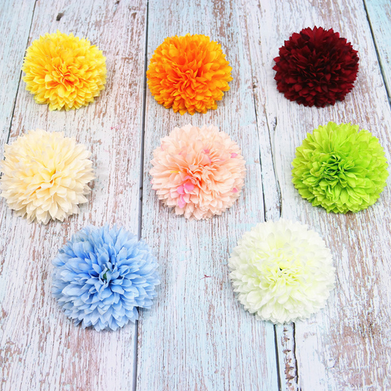 New Style 8cm Single Artificial Silk Flowers Dandelion Hydrangea Artificial Flower Heads Silk Flowers Real Touch