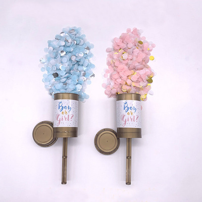 Fireworks Paper Gender Reveal Confetti Cannon Pink And Blue Gender Reveal Party Popper Confetti Cannon Decoration