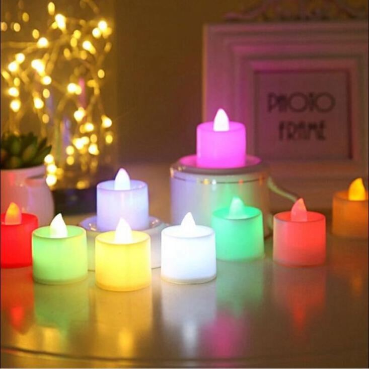 Creative LED Candle Multicolor Lamp Tea Light Colorful Flameless Light Home Wedding Birthday Party Decoration Festival