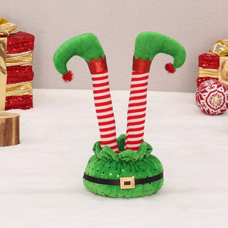 Christmas Elf Stuffed Legs Stuck Home Table Decorations Xmas Holiday Indoor Outdoor Decor Party Ornaments