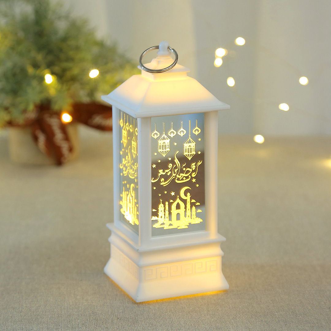 Muslim Lantern Ramadan Plastic LED Lanterns EID Mubarak Mini Lamps Muslim Lantern For Ramadan Decorations 2023