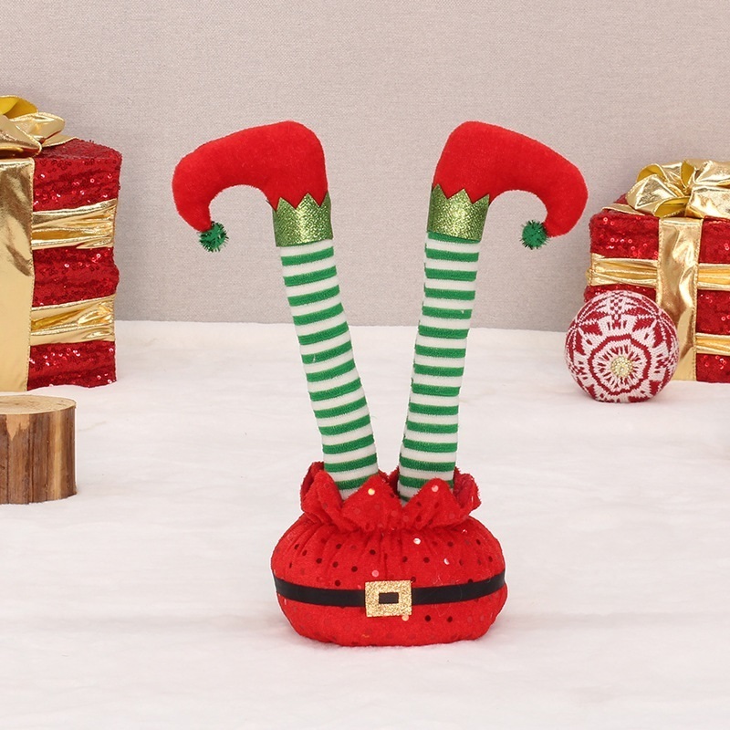 Christmas Elf Stuffed Legs Stuck Home Table Decorations Xmas Holiday Indoor Outdoor Decor Party Ornaments