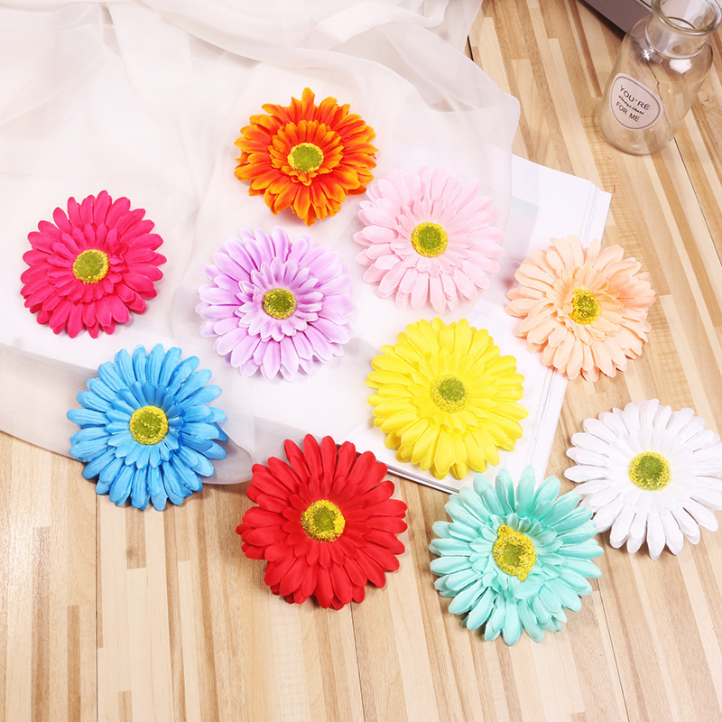 Huiran 10cm Artificial Daisy Flowers Head Gerbera Daisy Silk Flowers Heads Decoration for Wedding Decorations