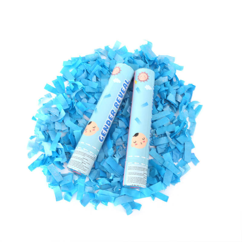 Pink And Blue Gender Reveal Confetti Cannon Popper Handheld Fireworks Paper Baby Gender Reveal Party Decoration