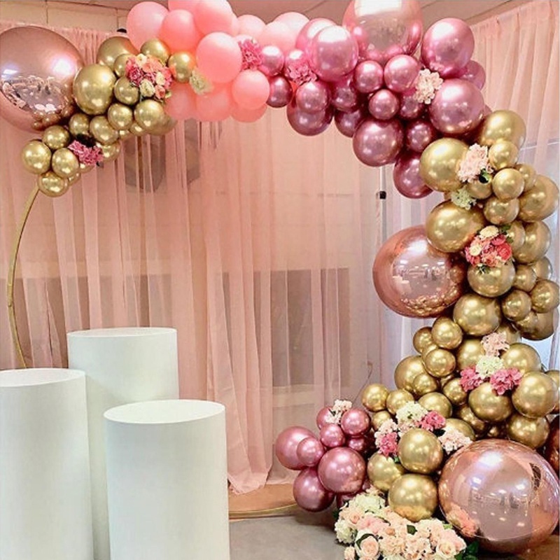 DIY Balloon Garland Kit Balloon Arch Party Supplies Decorations Pink  Rose Gold Confetti Balloons Golden Ballons