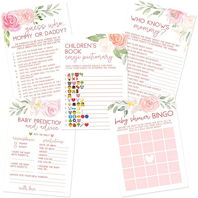 Hot Sale Baby Shower Bingo Game Cards Theme Party Game Set Baby Shower Favors Supplies Party Decorations