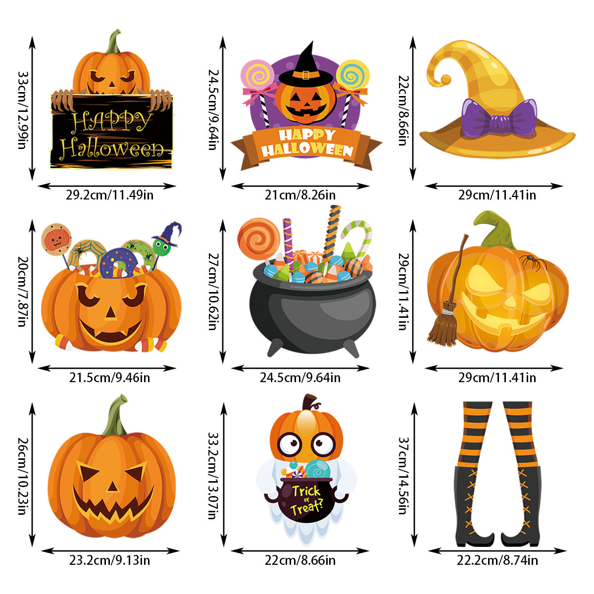 Huiran Halloween Decorations Outdoor Indoor Trick Or Treat Hanging Halloween paper card Clearance Signs for Home Decor