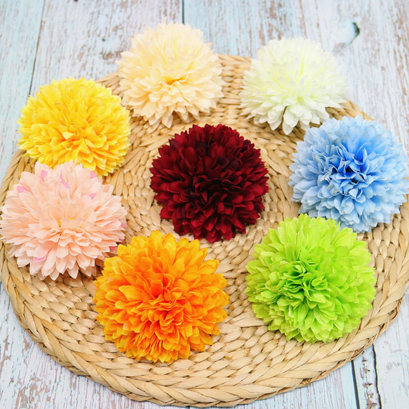 New Style 8cm Single Artificial Silk Flowers Dandelion Hydrangea Artificial Flower Heads Silk Flowers Real Touch