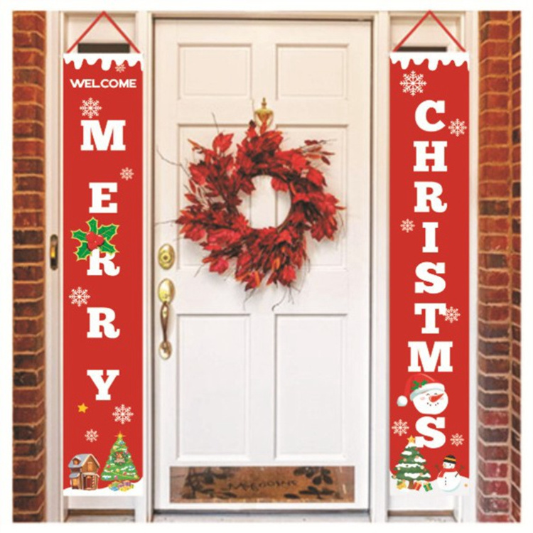 Christmas Decorations Red Merry Christmas Porch Sign Xmas Hanging for Home door Banner Ornaments New Year 2021 Navidad