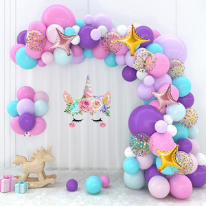 Macaron purple pink Latex balloon arch kits Happy Birthday balloons party decorations Wedding Baby Shower Balloons Garland Kit