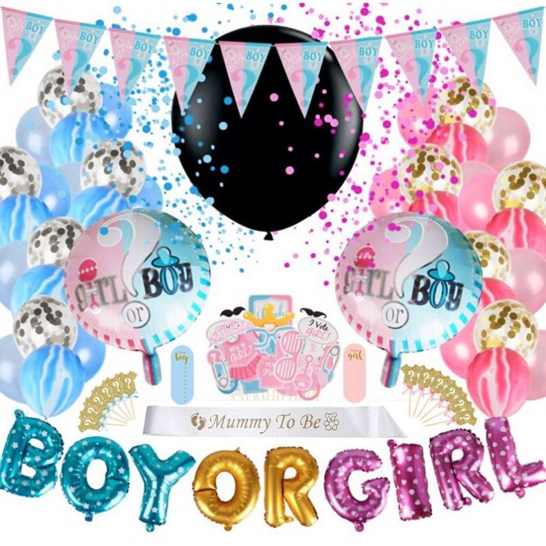 New Arrival Gender Reveal Party Supplies Balloon Smoke Bombs Pink and Blue Decorations Boy or Girl Gender Reveal Decorations