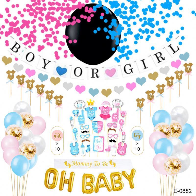 New Arrival Gender Reveal Party Supplies Balloon Smoke Bombs Pink and Blue Decorations Boy or Girl Gender Reveal Decorations