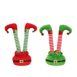 Christmas Elf Stuffed Legs Stuck Home Table Decorations Xmas Holiday Indoor Outdoor Decor Party Ornaments