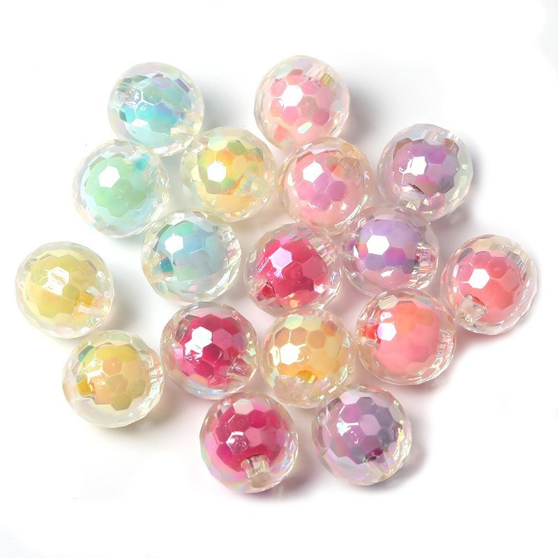 Mixed Color 200 pcs Acrylic Loose Beads Bulk 16mm Bubblegum Beads Round Chunky Pearl Beads For Bracelet Necklace Jewelry Making