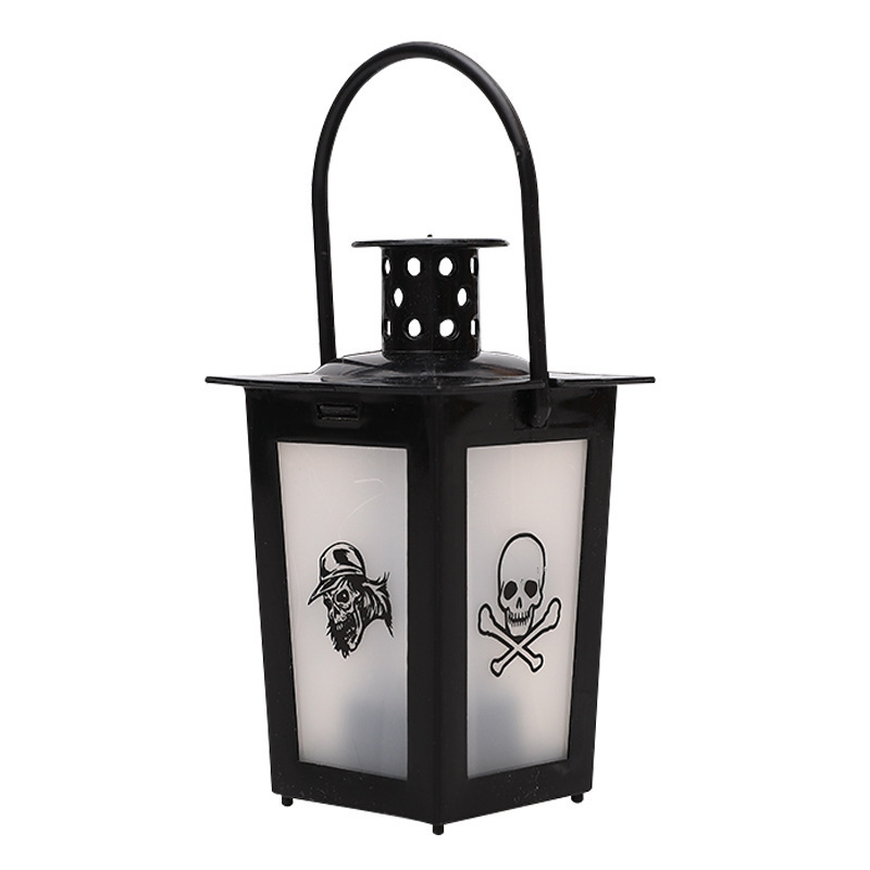 Products 2023 LED Halloween Pumpkin Black Hanging LED Plastic Mini Lantern With Flameless Tealight Candle Halloween Decorations