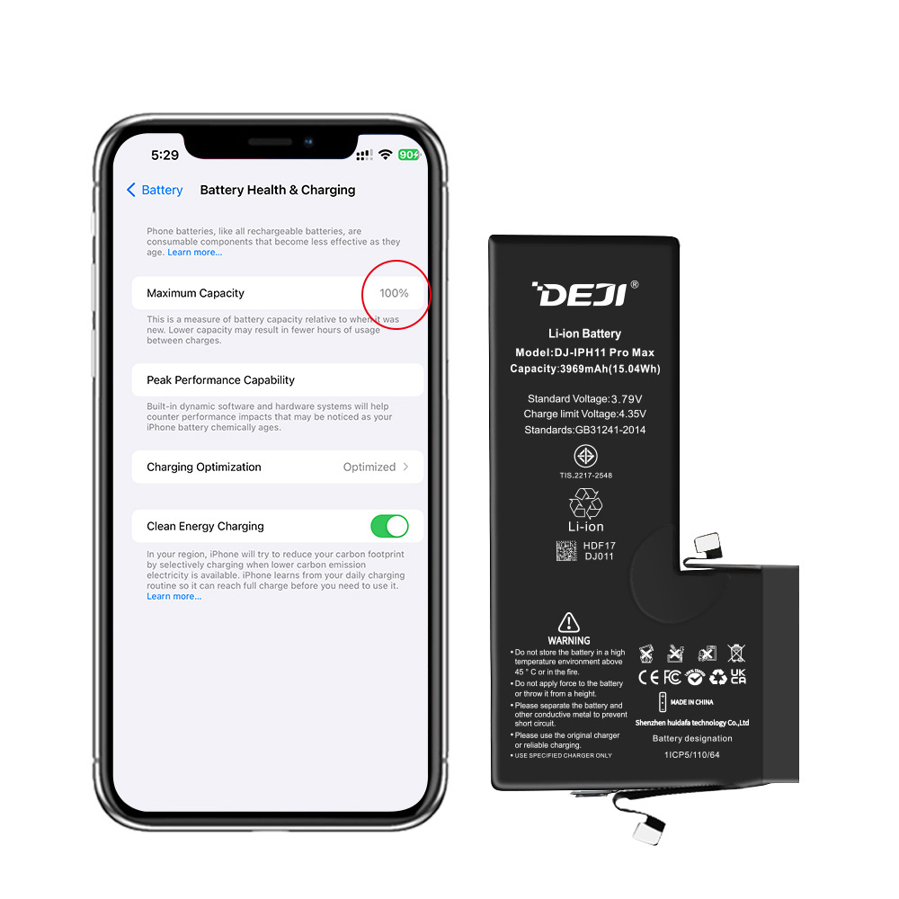 DEJI New Upgrade Popup Free Battery For iPhone Battery 100% Health Solve Repair Phone Battery For iPhone 11 Pro Max