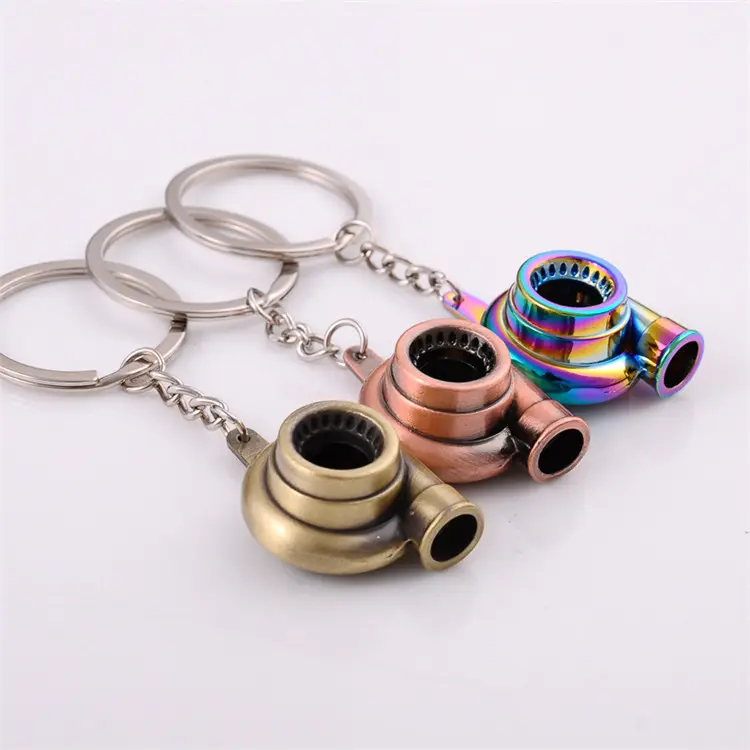 Wholesale Promotion Gift Keychains for Men Creative Spinning New Turbo Keychain Key chain Ring Metal 3d Car Turbo Key chain