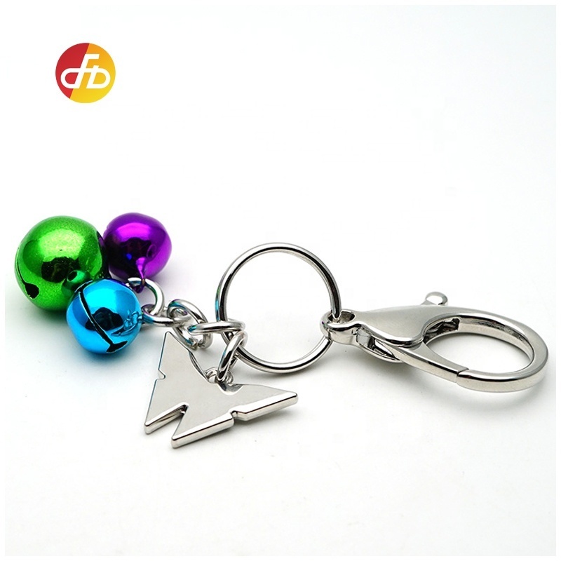 Christmas Gift High Quality Wholesale Butterfly With Small Bell Metal Keychains