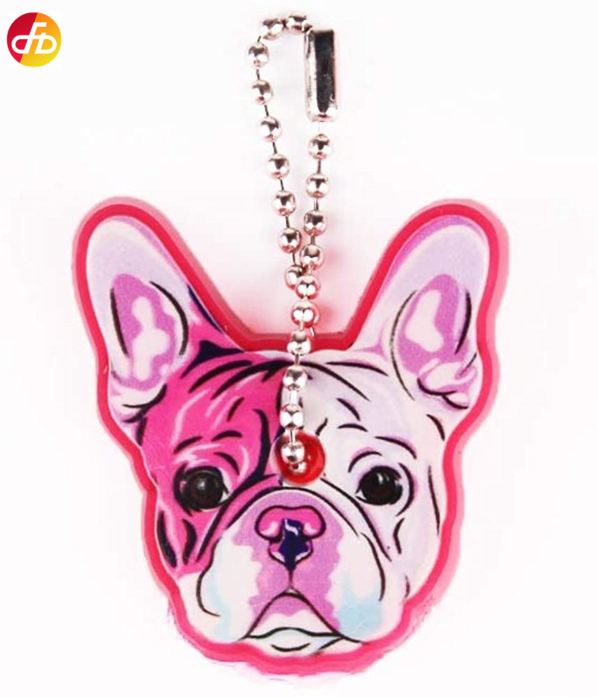 Cute French Bulldog Shape Silicone Key Cover PVC Rubber Lovely Keychain Key Holder Key Ring Women Bag Phone Charm Accessories