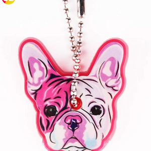 Cute French Bulldog Shape Silicone Key Cover PVC Rubber Lovely Keychain Key Holder Key Ring Women Bag Phone Charm Accessories