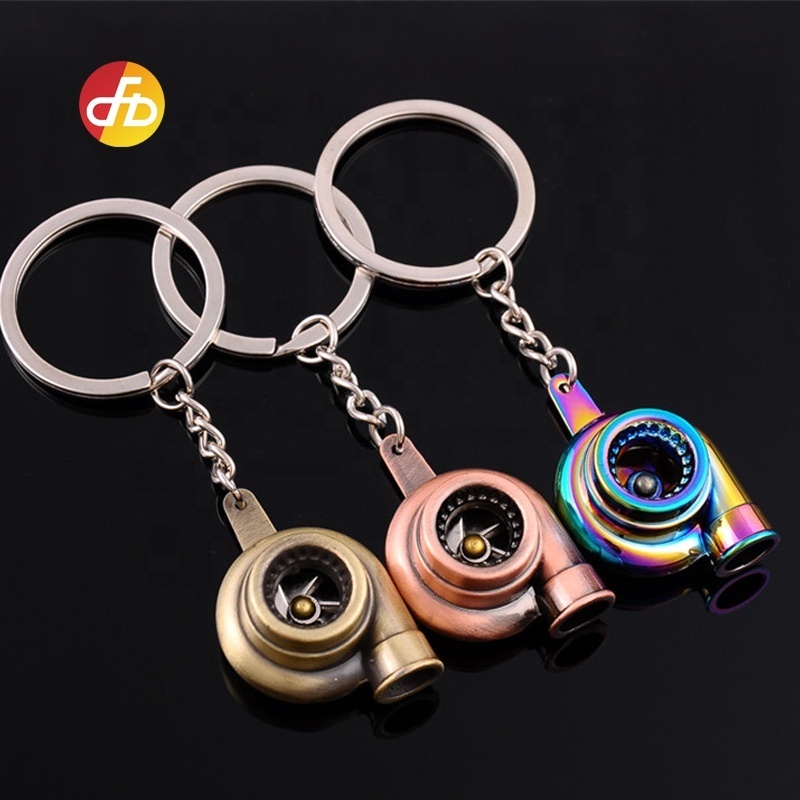 Wholesale Metal 3D Car Turbo Keychain Promotion Gift Keychains for men Turbo Key Chain