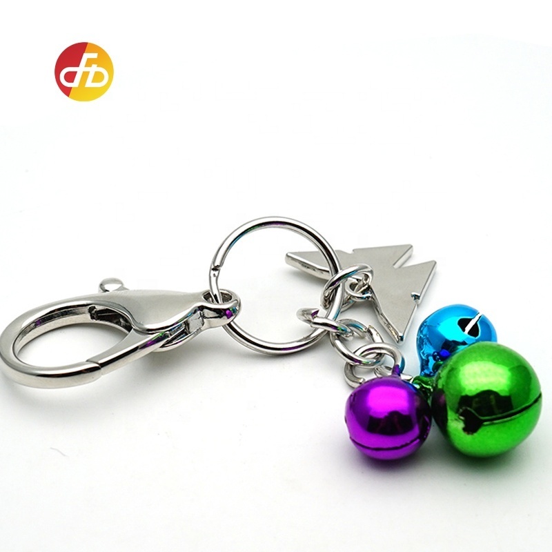 Christmas Gift High Quality Wholesale Butterfly With Small Bell Metal Keychains