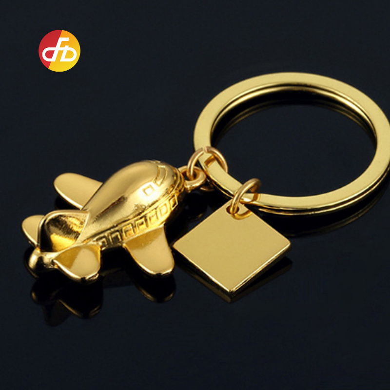 wholesale Alloy Exquisite Small Keychain Pendant Aircraft Airplane Vessel Model Key Ring For Gifts Make LOGO