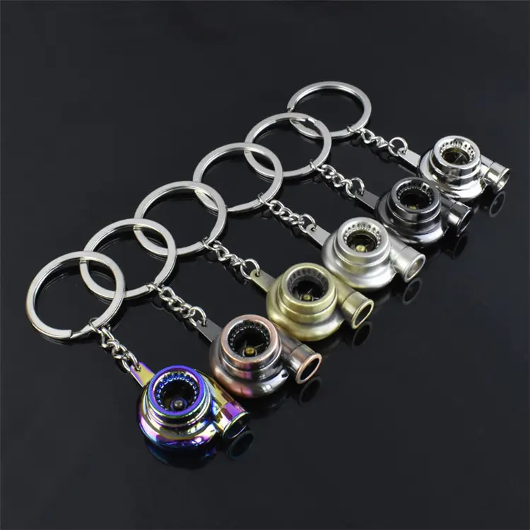 Wholesale Promotion Gift Keychains for Men Creative Spinning New Turbo Keychain Key chain Ring Metal 3d Car Turbo Key chain