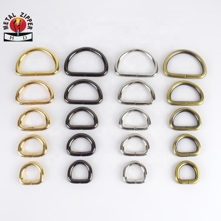 D Ring Gold Silver Small D-rings Manufacturer Metal Plated High Grade Gold Silver Gun or Customized D Rings Antique Copper 3/4