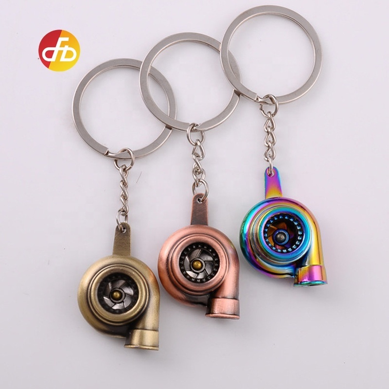 Wholesale Metal 3D Car Turbo Keychain Promotion Gift Keychains for men Turbo Key Chain