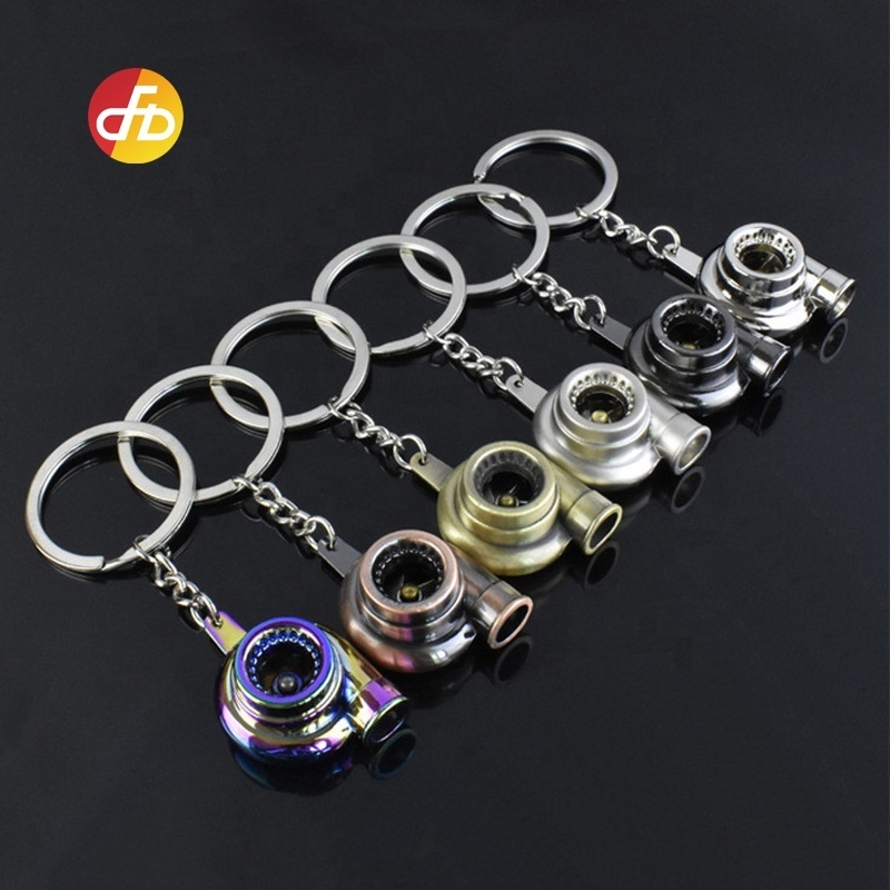 Wholesale Metal 3D Car Turbo Keychain Promotion Gift Keychains for men Turbo Key Chain