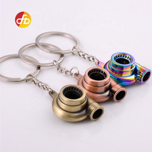 Wholesale Metal 3D Car Turbo Keychain Promotion Gift Keychains for men Turbo Key Chain